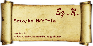 Sztojka Mária névjegykártya