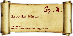 Sztojka Mária névjegykártya