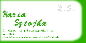 maria sztojka business card